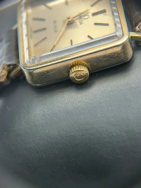 Relógio Vintage Omega De Ville Retangular – Ouro & Elegância Intemporal (Revisão