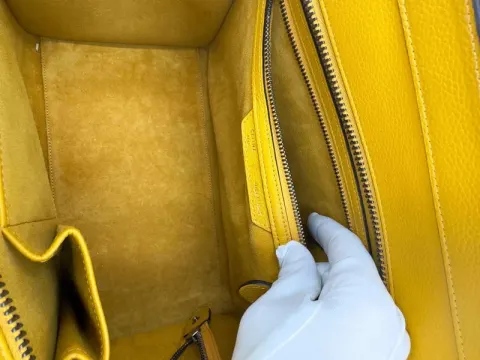 Bolsa de bagagem Celine em couro de bezerro 100% ocre açafrão