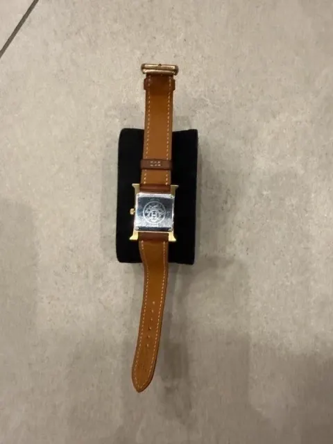 Montre Hermès Heure H - Plaqué Or & Cuir (Modèle HH1.201) - Com Écrin d'origine