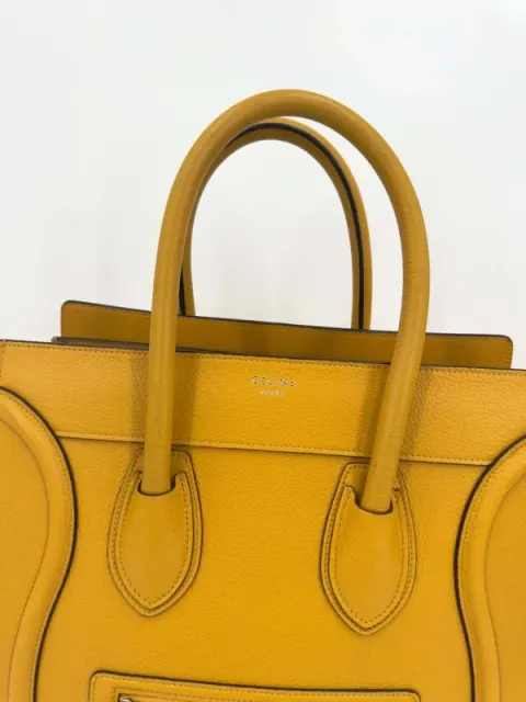 Bolsa de bagagem Celine em couro de bezerro 100% ocre açafrão