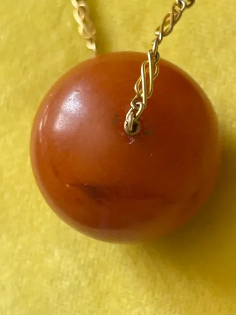 Collier ancien 1930 Caramelo Faturan Bakélite 174g placa ouro conserto formiga vin