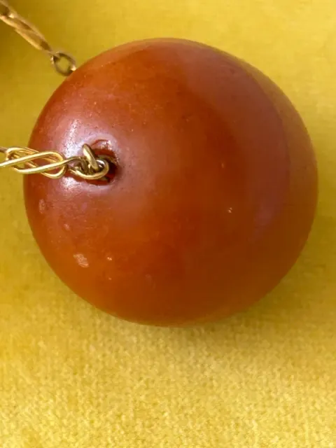 Collier ancien 1930 Caramelo Faturan Bakélite 174g placa ouro conserto formiga vin
