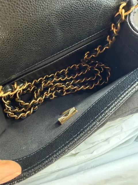 Bolsa Chanel Caviar Mini Flap com alça superior