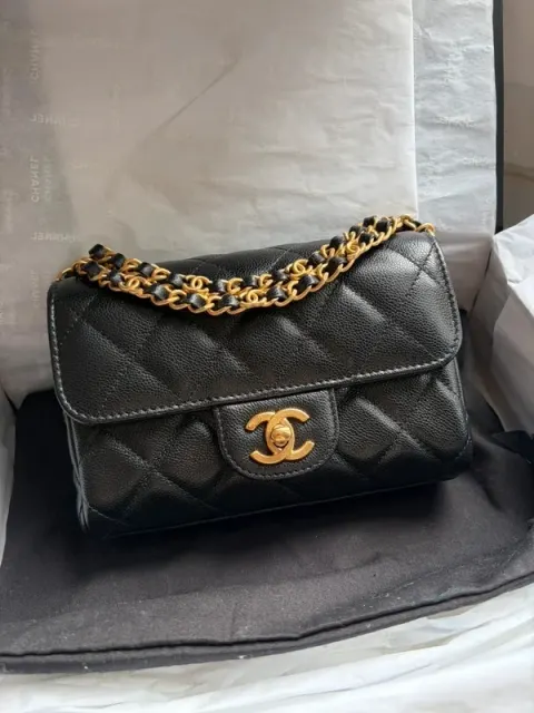 Bolsa Chanel Caviar Mini Flap com alça superior