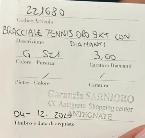 Bracciale Tennis de diamantes