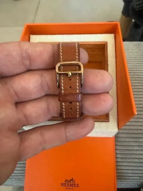 Montre Hermès Heure H - Plaqué Or & Cuir (Modèle HH1.201) - Com Écrin d'origine