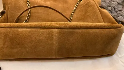Bolsa Saint Laurent Jamie em camurça caramelo
