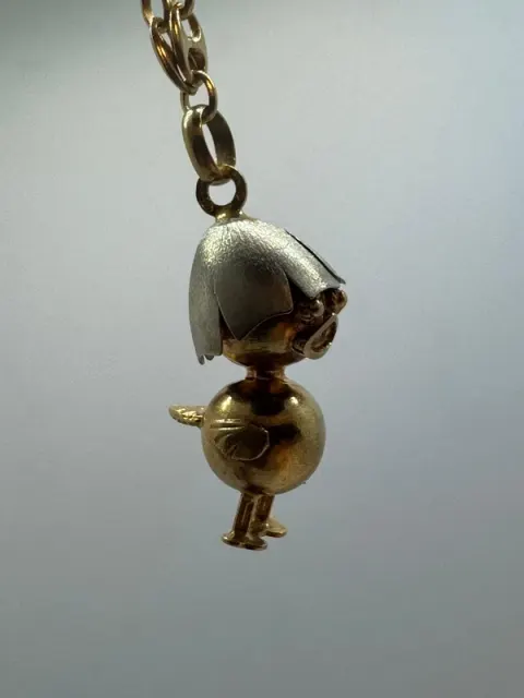 Ciondolo vintage Calimero 6 g em ouro 18 kt – raro da coleção