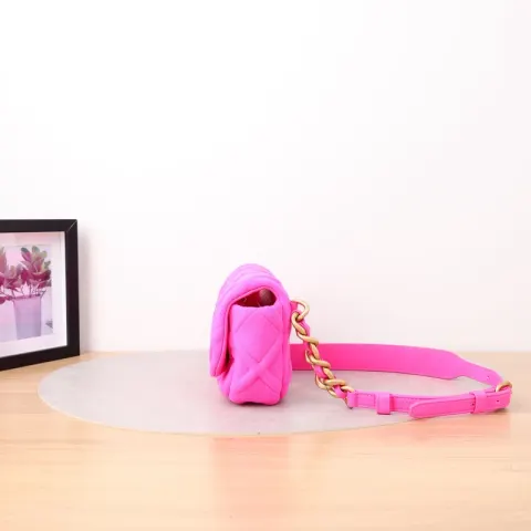 Chanel 19bolsa de ombro de algodão